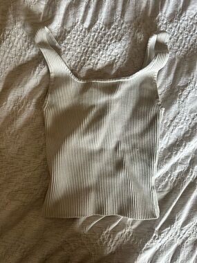 Aritzia Babaton Ribbed Square-Neck Tank - Cream